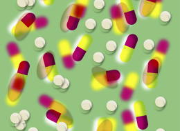 Visuel représentant des comprimés et des gélules de médicament